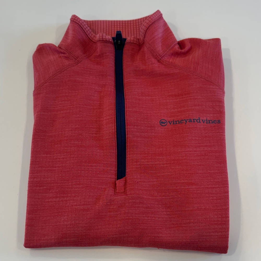Vineyard Vines Coral Performance Quarter-Zip Size L (16)